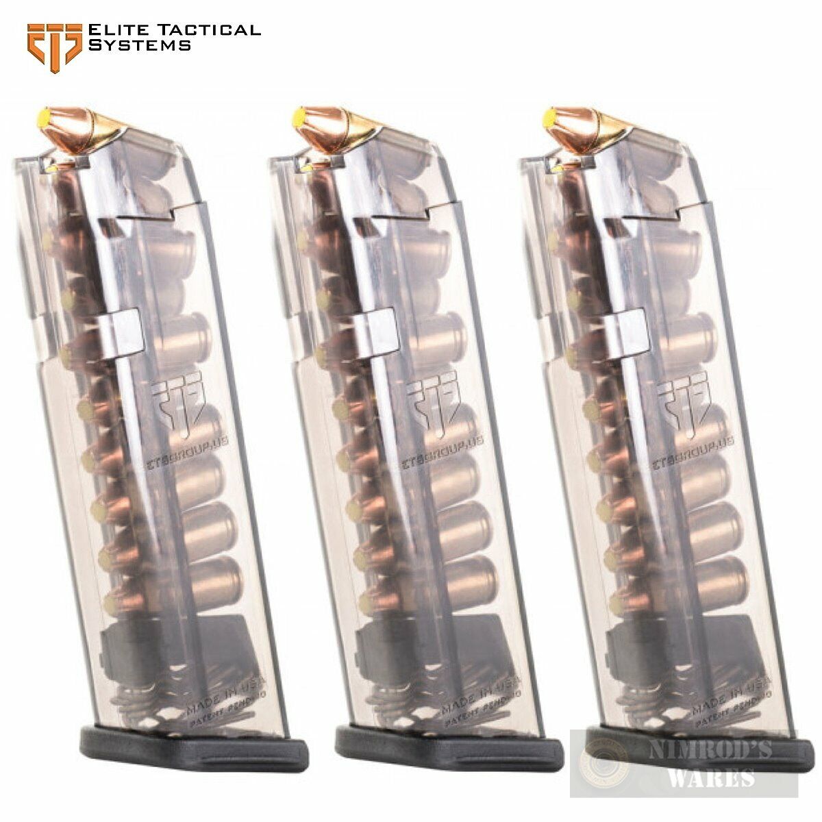 ETS Glock 17 18 19 19X 26 34 45 Gen1-5 9mm 10-Round MAGAZINE ETS Glock 17 18 19 19X 26 34 45 Gen1-5 9mm 10-Round MAGAZINE