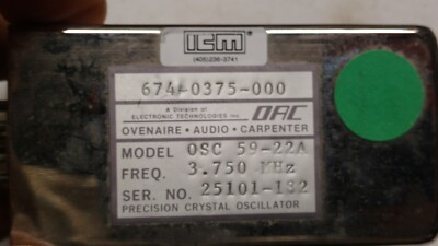 Ovenaire OSC 59-22A (674-0375-000)   3.750 MHz, Precision Crystal Oscillator
