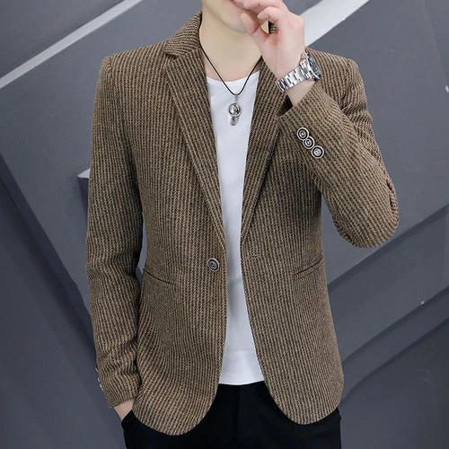 Herren Slim Fit Anzüge Anzug Freizeit Jacken Business Hübsche Mäntel Einreiher - Bild 3 von 9