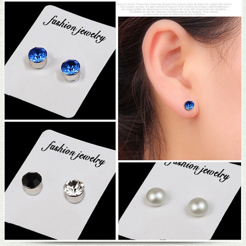 Non Piercing Clip on Earring Magnetic Magnet Ear Stud Mens Womens Fake Earrings