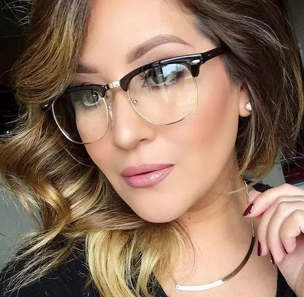 Half rim online clear lens glasses