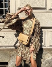 ZIMMERMANN Silk Espionage Drawn Mini Dress Leopard Runway 2019 Size 0 AU 6-8 XS
