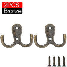 10/2Pcs Coat Hooks Wall-Mounted 2 Hole Towel Hanger for Coats Hat Clothing Home