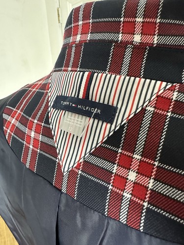 Tommy Hilfiger Damen Karo-Druck Ellenbogen-Patch Blazer Neu mit Etikett Größe 12 - Bild 15 von 16