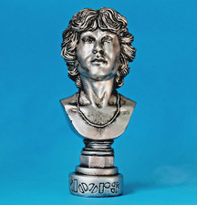 JIM MORRISON  SILVER BUST THE DOORS ROCK RESIN FIGURE SCULPTURE FIGURINE GUITAR