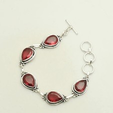 Garnet Gemstone Ethnic Handmade Bracelet Jewelry 16 Gms For Unisex  AB 52860