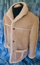 RUGGED MARLBORO MAN Mens Shearling SHEEPSKIN Coat Jacket SIZE 42 WOOL Mens