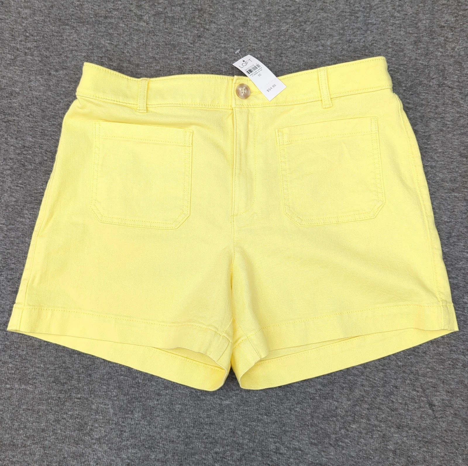 Ann Taylor LOFT Yellow Denim Shorts Womens 10 Casual Summer Stretch NWT