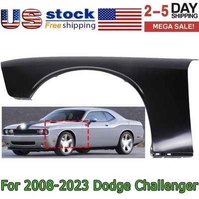 Black Fender For 2008-2023 Dodge Challenger Front Driver Side Primed Steel