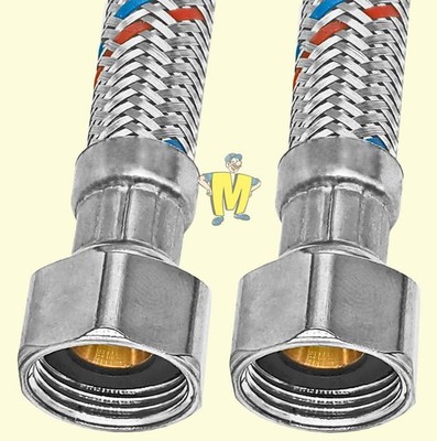 Panzerschlauch Flexschlauch Trinkwasser Edelstahl WC Küche Bad 3/8'' 1/2'' 3/4''