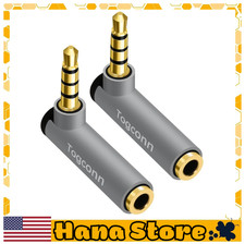 Right Angle 3.5mm 1/8 Audio Mic Adapter 2-Pack,90 Degree 3.5mm 1/8 Inch TRRS...