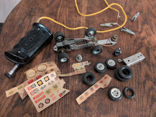 Vintage 1/24 Slot Car Chassis, Cox Thumb Trigger, extras  UNTESTED  