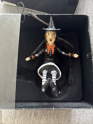Bombay Company Witch Sitting Pumpkin Ornament Figure With Box Vintage