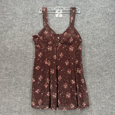 brown coquette dress Forest Fairy Goblin Core Whimigoth Coquette Strapless Lace Dress Brown Size  M