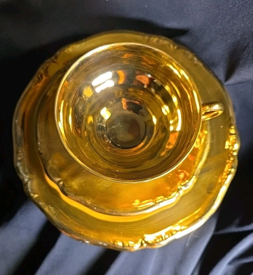 Waldershof Бавария Золотая Чашка и Блюдце, Набор Десертных Тарелок, Сделано в Баварии Германия - Изображение 3 из 4