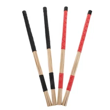 2 Pairs Jazz Drum Brushes Drumsticks - with Comfortable Rubber Handles For