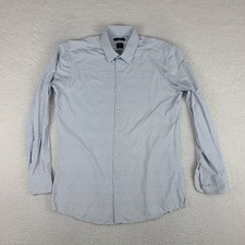 Boss Hugo Boss Shirt Mens 16/41 Large Blue Slim Fit Performance Hank Button Up