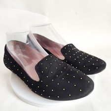 Madewell Smoking Loafers Size 7 Suede Black Comfortable Leather Flats Studded