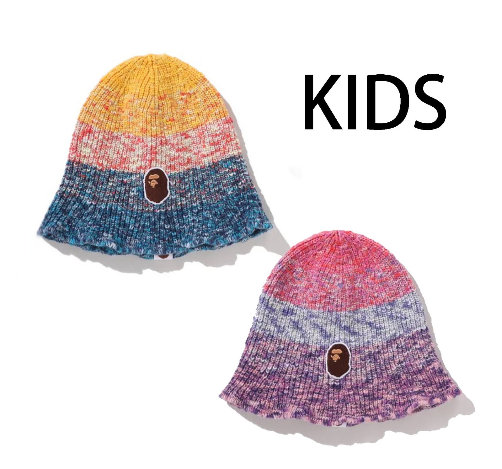 A BATHING APE BAPE KIDS Goods GRADATION APE HEAD KNIT CAP 1M30381003