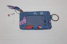 NEW Vera Bradley Zip ID Case Bark Park Dogs Pattern Wallet Coin Purse Key Ring