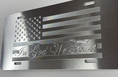 In God We Trust License Plate Frame Fear Ends When Faith Begins License Plate Frame - Stainless Steel Car Accessory Custom License Plate Frame
