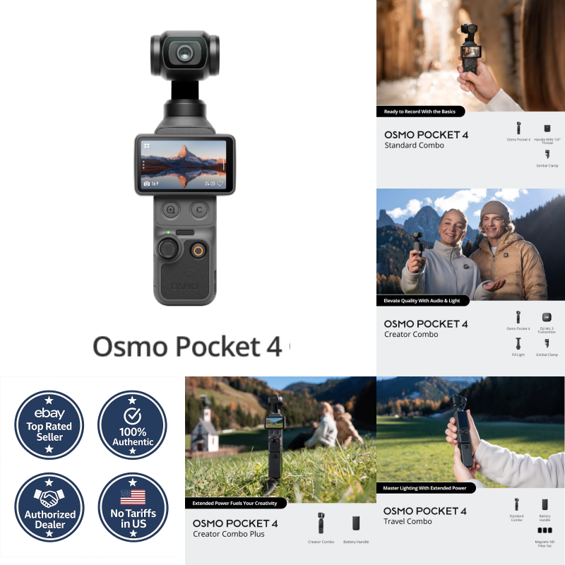Osmo Pocket 4 Standard/Travel Combo /Creater Pro Plus /Selectable