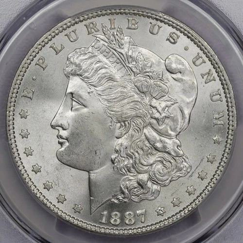 1887 Morgan Silver Dollar - PCGS MS 65+