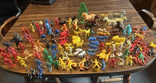 Large Lot 100+ Pcs. Vintage Plastic Mixed Playsets-Figures-Marx-Bergen-Other