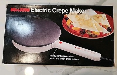 Vtg Maxim Electric Non-Stick Easy Crepe Maker Model #CM-5 - 7 1/2'' 