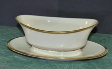 Lenox Eternal Gravy Boat with Attached Underplate – Gold Trim Made in USA