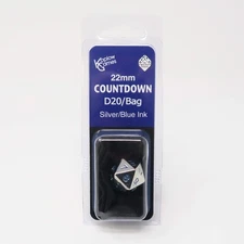 Image Mission Kikyosha 20-sided Metal Countdown Dice, 22mm, Blue