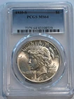 1935 S  Peace Dollar PCGS MS64 Nice Eye Appeal Free Shipping!!