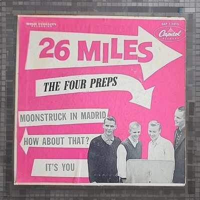 The Four Preps, 26 Miles, Capitol Records EAP 1-1015 EX/EX Vinyl EP TOP COPY
