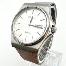 Good condition old Seiko wristwatch Chronos Day-Date new battery working men