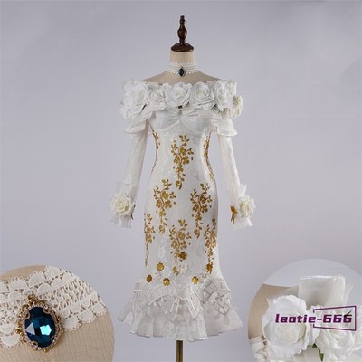 Identity V Perfumer Vera Nair Cosplay Costumes Women Girl White Dress Halloween