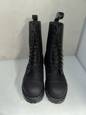 Gripfast Black Greasy Leather 11-eye Steel Toe Boots Size 7.5 New Seconds 449