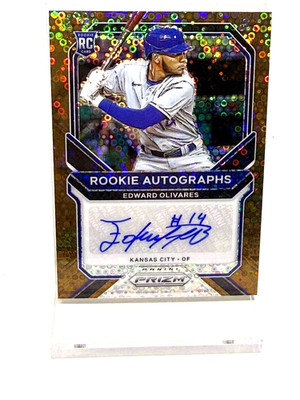 Edward Olivares 2021 Panini Prizm Bronze Disco Quick Pitch 11/15 RA-EO  Auto RC