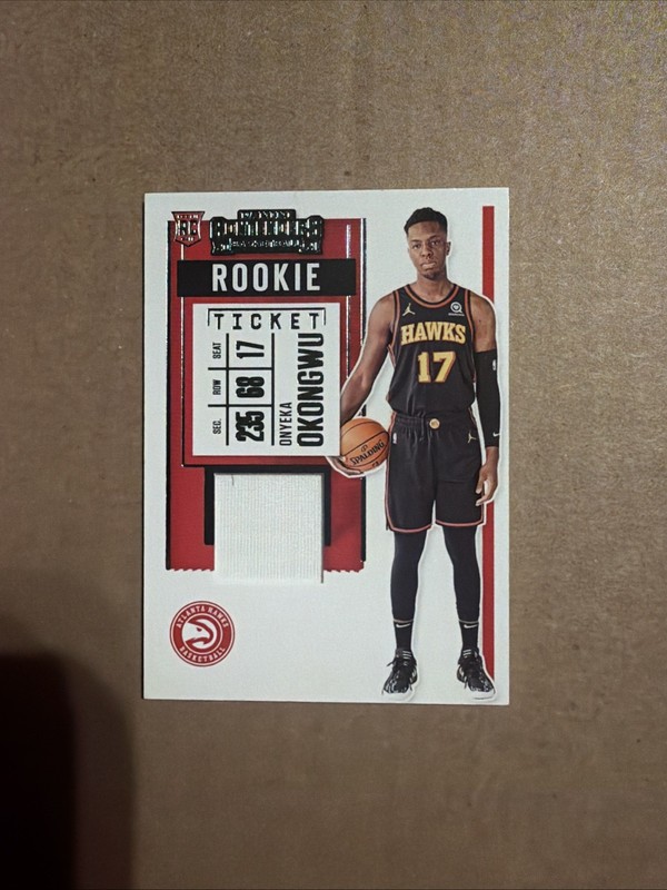 2020-21 Panini Contenders Optic Rookie Ticket Onyeka Okongwu Jersey Patch Card