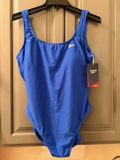 Reebok Blue Women  s One Piece Swim Suit w/ Low Scoop Back, UPF 50 , Quick Dry