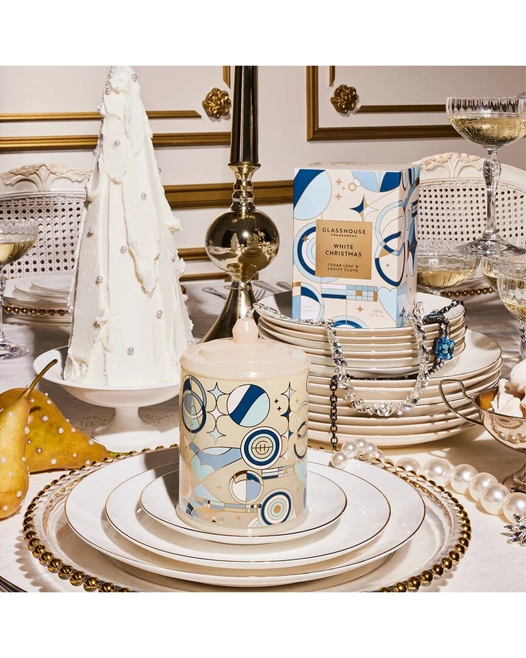 Vela blanca de Navidad 380G fragancias de invernadero blanca Foto 2 de 2