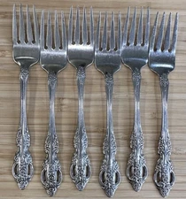 6~Oneida PEMBROOKE RENOIR **Salad Forks** Stainless Flatware Lot
