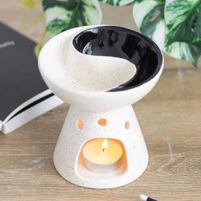 Yin Yang Dual Ölbrenner und Wachswärmer Wachsschmelze Keramik Aromatherapie Zuhause