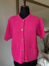 Zara cardigan maglia blazer bottoni oro rosa designer esclusivo taglia L nuovo