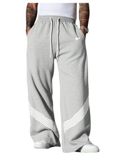 Men's Baggy Wide Leg Sweatpants Striped Graphic Loose Track Pants Casual Trou...