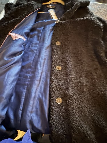J. Crew Faux Fur Coat Women 3X Black Plush Black Jacket Chunky - Picture 4 of 9