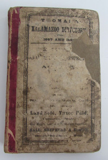 Old Beat Up 1867 Kalamazoo Michigan City Directory Scrapbook Clippings