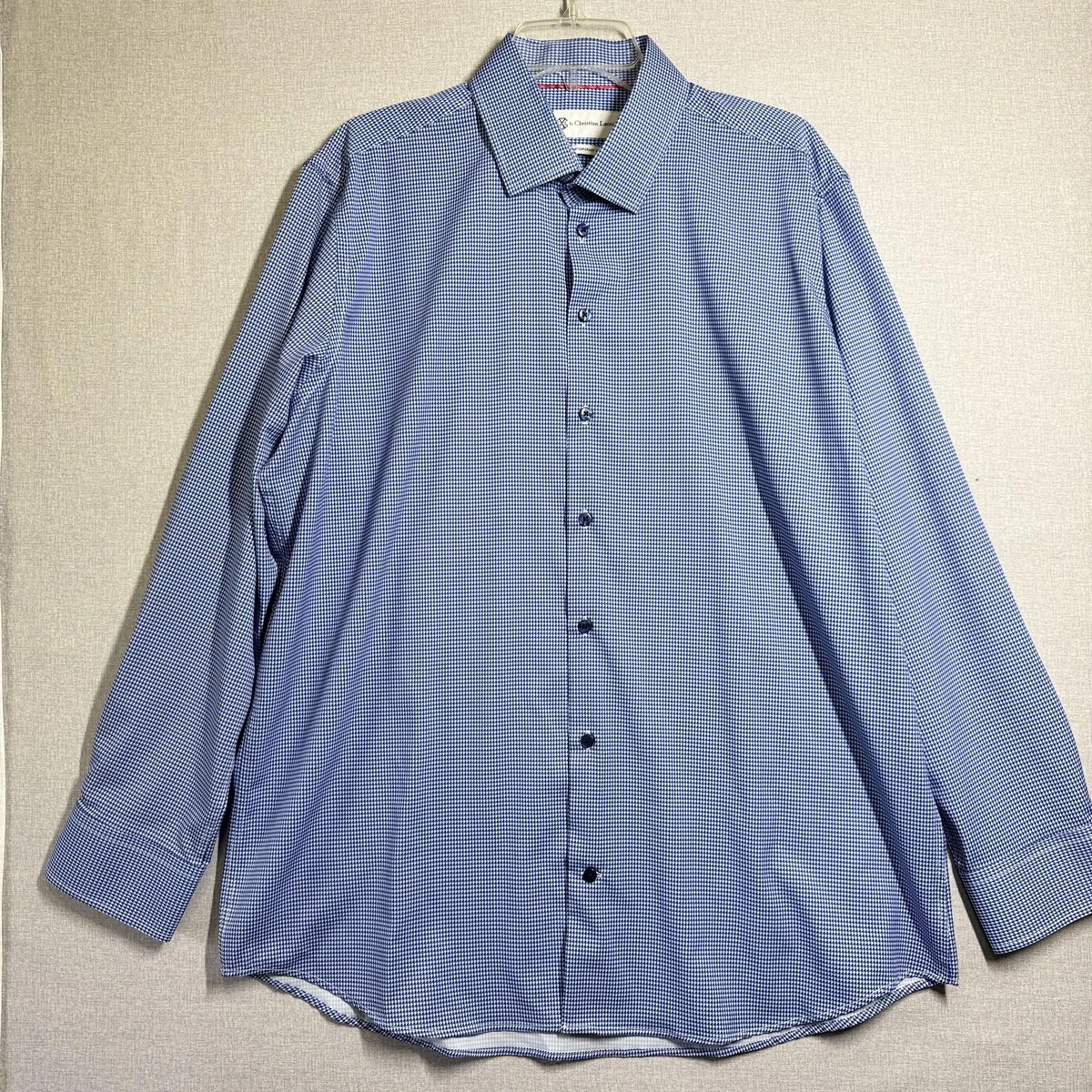christian lacroix men's dress shirts Christian Lacroix Dress Shirt Mens Medium 15.5 Gray Solid Slim Fit Long Sleeve
