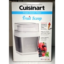 Cuisinart Fruit Scoop Frozen Dessert & Ice Cream Maker MODEL ICE-31 NEW Open Box