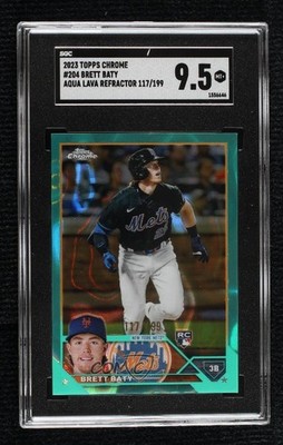 2023 Chrome Aqua Lava Refractor 117/199 Brett Baty SGC 9.5 Mint+ Rookie RC 06bg
