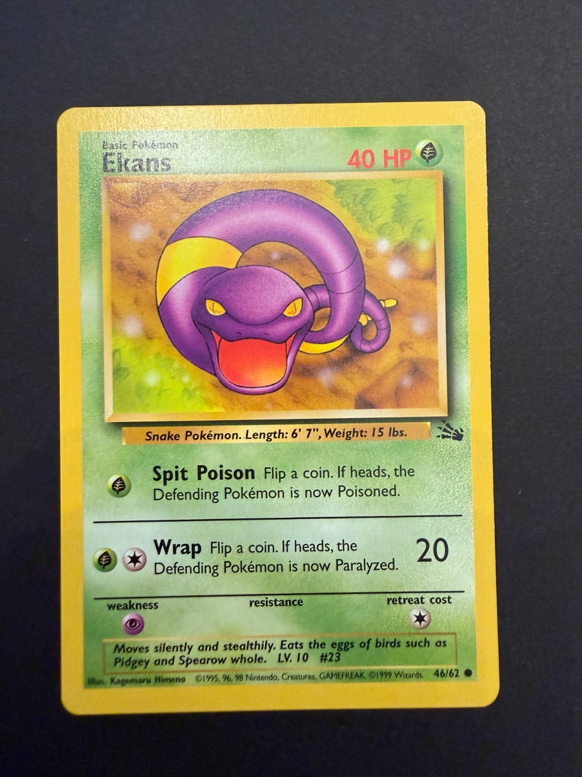 Pokémon TCG Ekans Fossil 46/62 Regular NM!